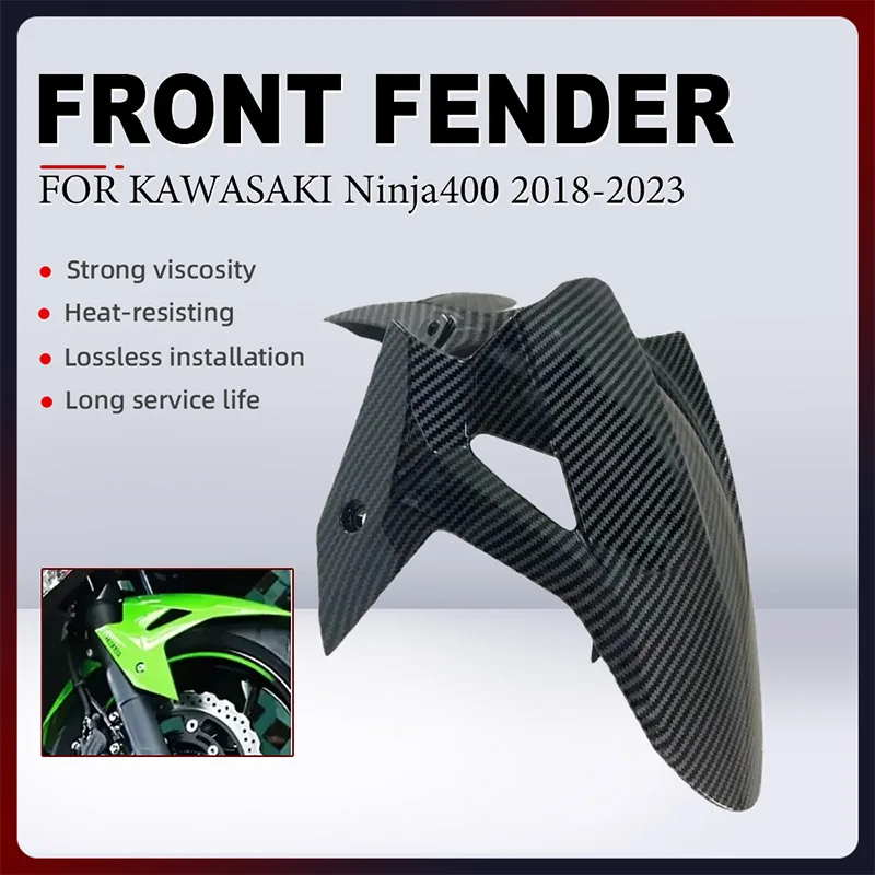 Motorcycle Front Tire Wheel Fender For KAWASAKI Ninja400 Ninja 400 2018-2023 ABS Carbon Paint Mudgurad Splash Guard Dust Guard