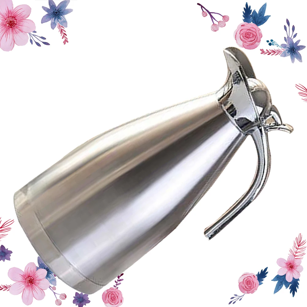 

Thermal Jug Insulated Water Bottle Stainless Steel Vacuum European Style Pot Silver Stylish
