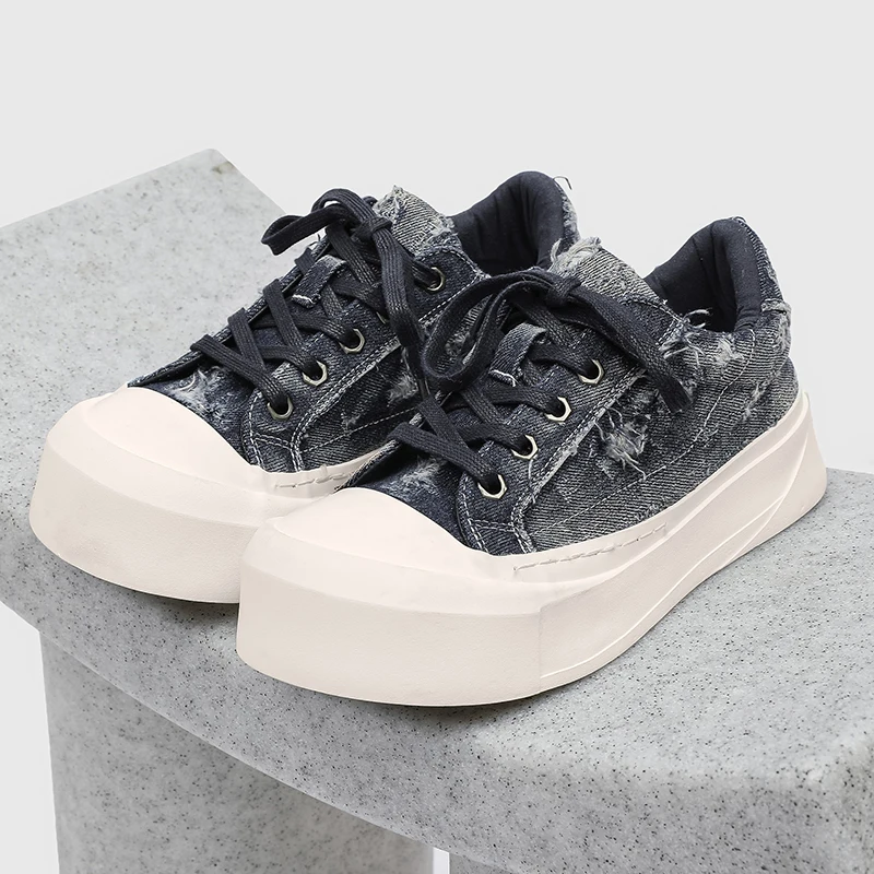 

Новинка 2023 года, повседневная мужская обувь на платформе, массивные мужские кроссовки на открытом воздухе, противоскользящая однотонная толстая подошва, удобный винтажный стиль