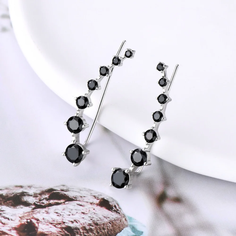 M-JAJA Moissanite Smile Shape Earrings Diamond Stud Earrings for Women S925 Sterling Silver Wedding Party Trendy Jewelry Gift