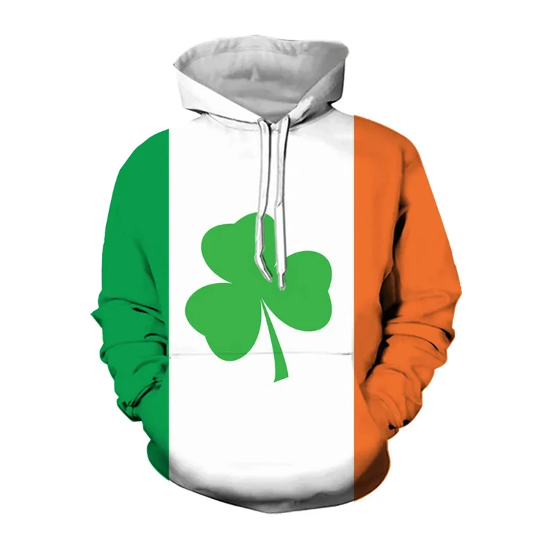 

Fashion Simple Clover Graphic Sweatshirts Lucky Irish National Flower 3D Printed Hoodies For Men Clothing Casual Women Y2k Tops