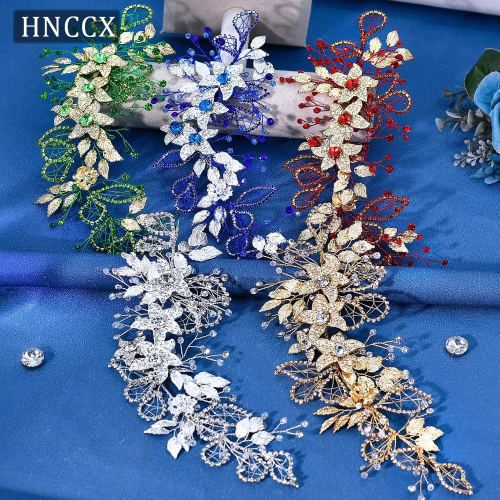 

HNCCX Bridal Alloy Flower Headband Wedding Hair Accessories Rhinestone Crystal Women Headdress Banquet Party Headpiece CP282
