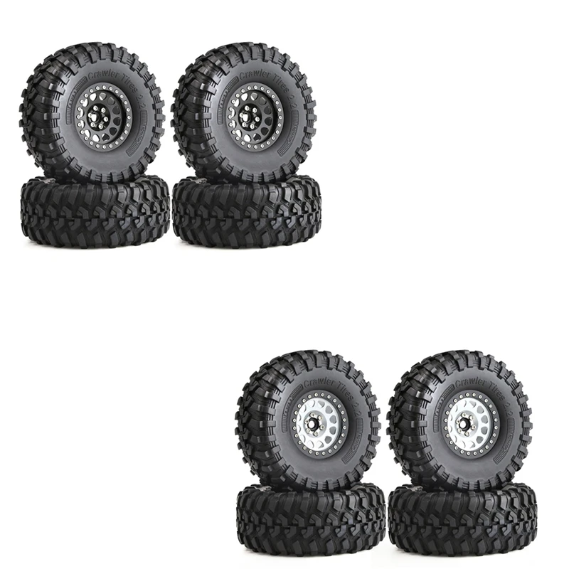 4PCS 135Mm Metal 2.2 Beadlock Wheel Rim Tire Set For 1/10 RC Crawler Car Axial SCX10 Wraith Capra Traxxas TRX4 D90