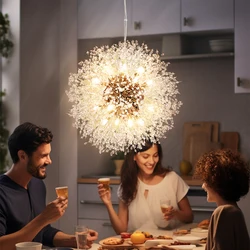 Modern New Crystal Gold/Silver Dandelion LED Lighting Chandelier 8/9/12/16 Head Dining/Living/Bedroom Decoration Ceiling Lamp