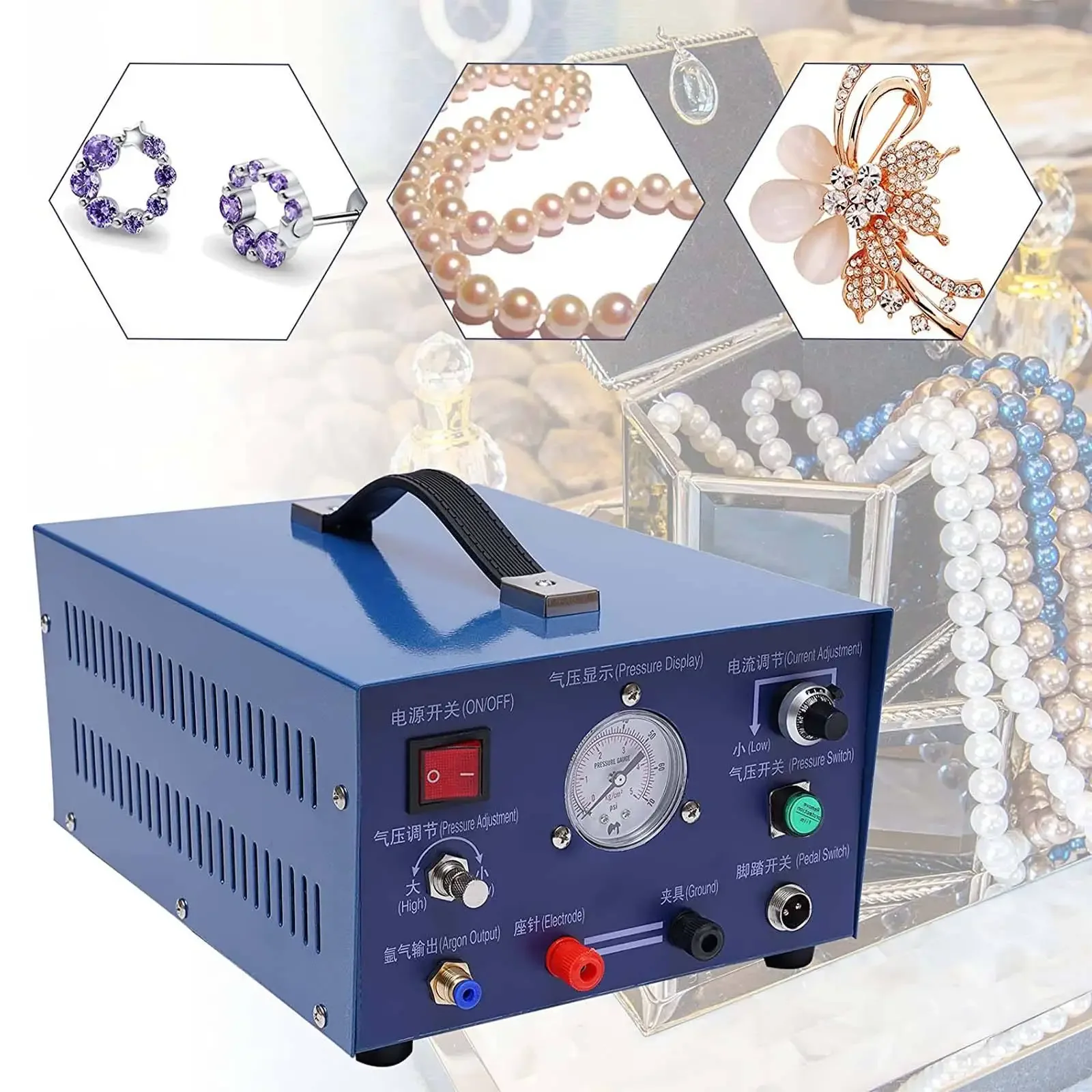 

50A Jewelry Welding Machine Equipment Handheld Gold and Silver Portable Pulse Argon Welding Joint Repair Machine