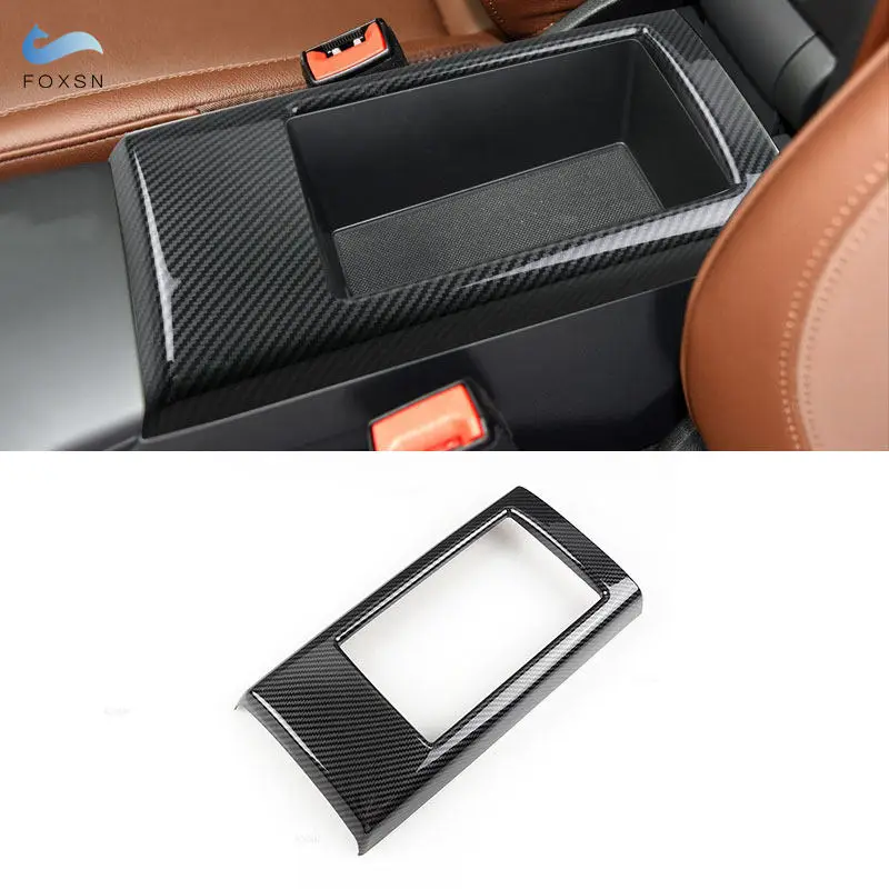 

For Audi A3 8V 2015 - 2020 Car ABS Carbon Fiber Texture Interior Center Console Lid Armrest Storage Box Base Cover Trim