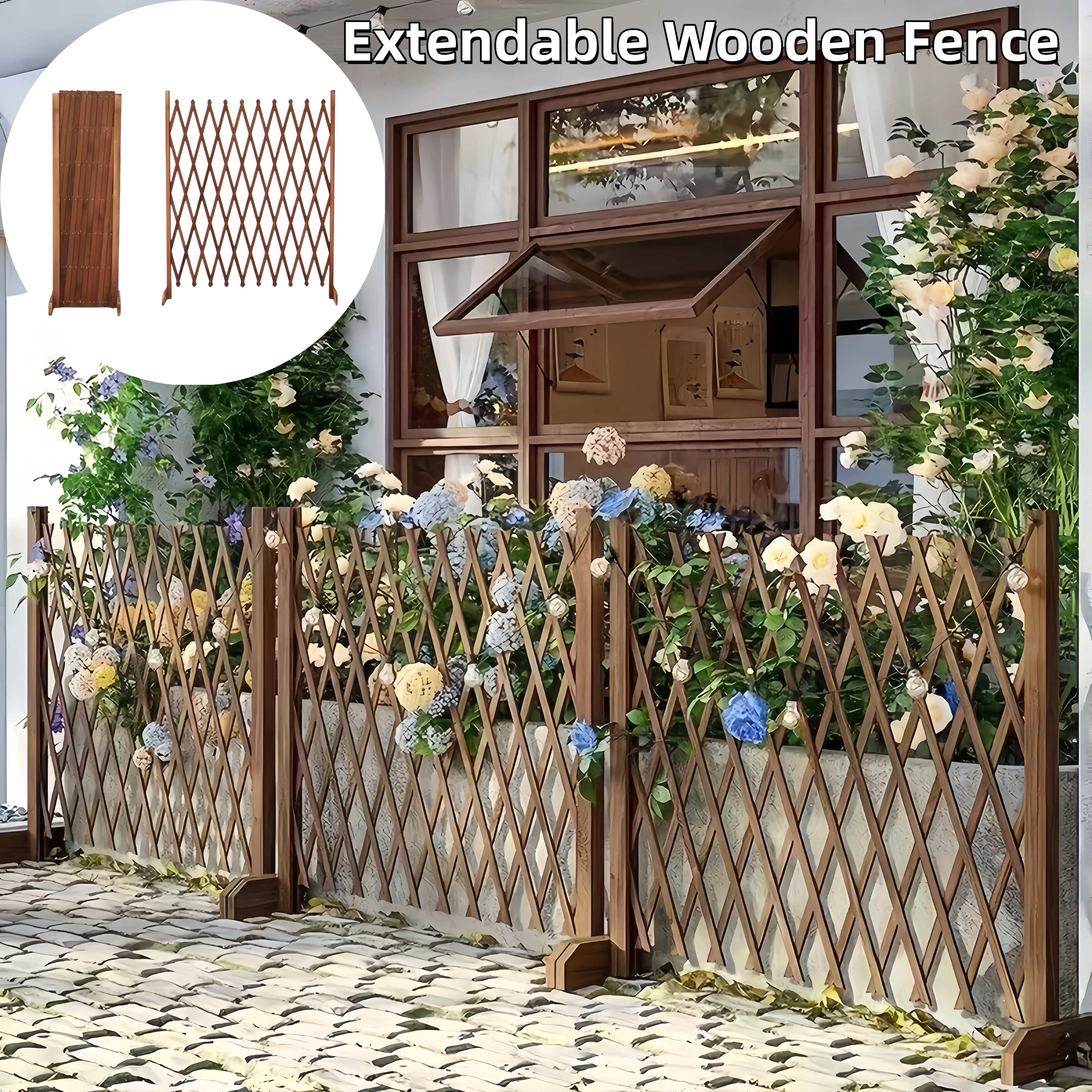 

Versatile And Expandable Wooden Fence Panel Featuring a Pet Door, Designed As a Robust Outdoor Privacy Screen And Plant Trellis. This Multifunctional Garden Barrier Is Perfect for Patios, Yards, And Balconies, Making It an Ideal Gift for Easter