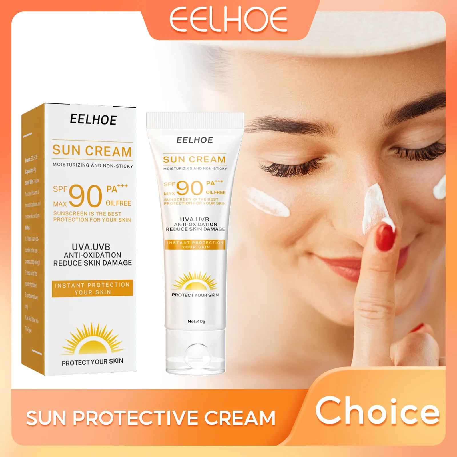 

Facial Body Sunscreen Cream SPF90 Sun Protective Cream Oil Control Sunscreen Moisturizer Cream Anti Sunburn Hydrating Sunscreen