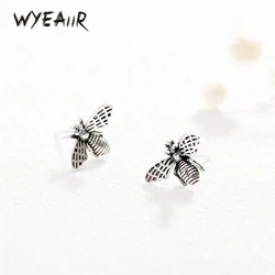 WYEAIIR 925 Sterling Silver Vintage Lovely Industrious Bee Student Gift Fine Jewelry Luxury Female Earrings