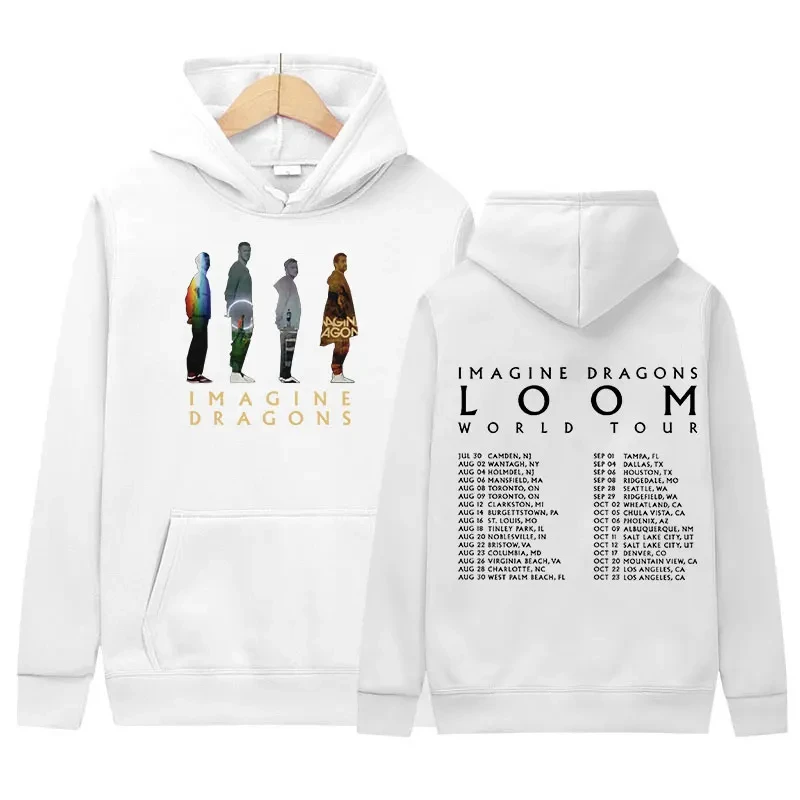 2024 Band Imagine Dragons Loom Tour Hoodie Men\'s Hip Hop Fashion Pullover Sweatshirt Unisex Vintage Oversized Hoodies Streetwear