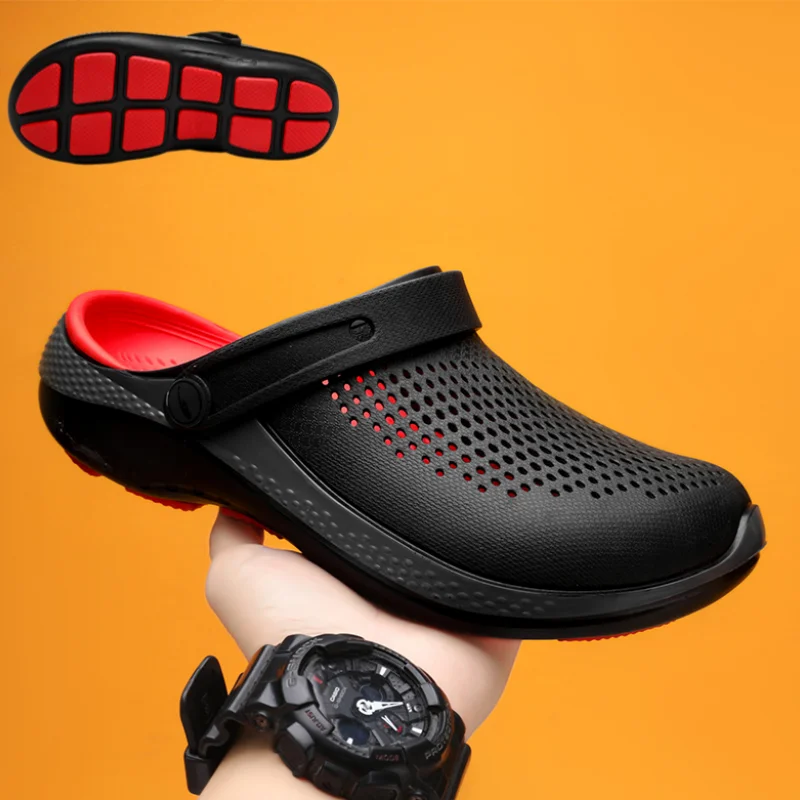 Outdoor-Herren-Hausschuhe, Sommer, leicht, rutschfest, für Herren, atmungsaktiv, für Wasser, Strand, modisch, bequem, Freizeitschuhe für Herren