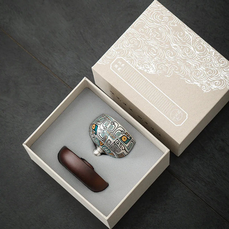 

PYJ silver single comes and goes ceramic tea set high-end master cup 360 degree rotatable cup