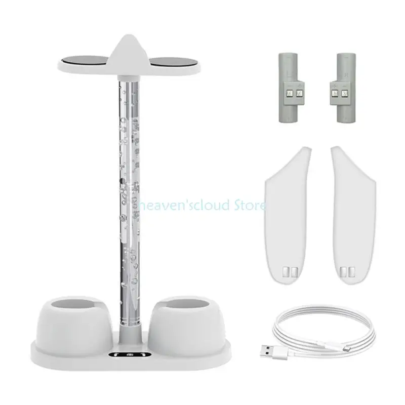 Y88B Charging Dock Stand Controller Holder with LED Light for MetaQuest 3 Headset