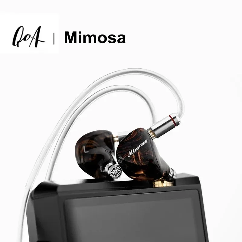 QoA Mimosa 1 DD+1 Planar Hybrid Drivers In-Ear Earphone HiFi Music Earbuds 0.78mm 3.5mm+4.4mm Plug Wired Cable Headset