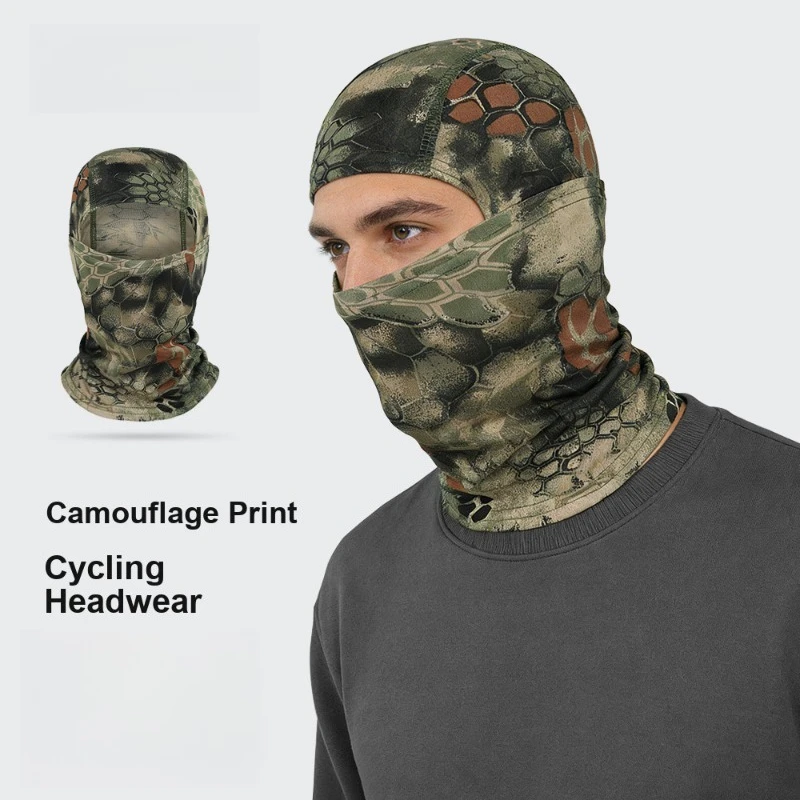 Protective Balaclava Cycling Face Mask, Summer Breathable Sun Protection Full Face Tactical Camouflage for Men Outdoor Sports