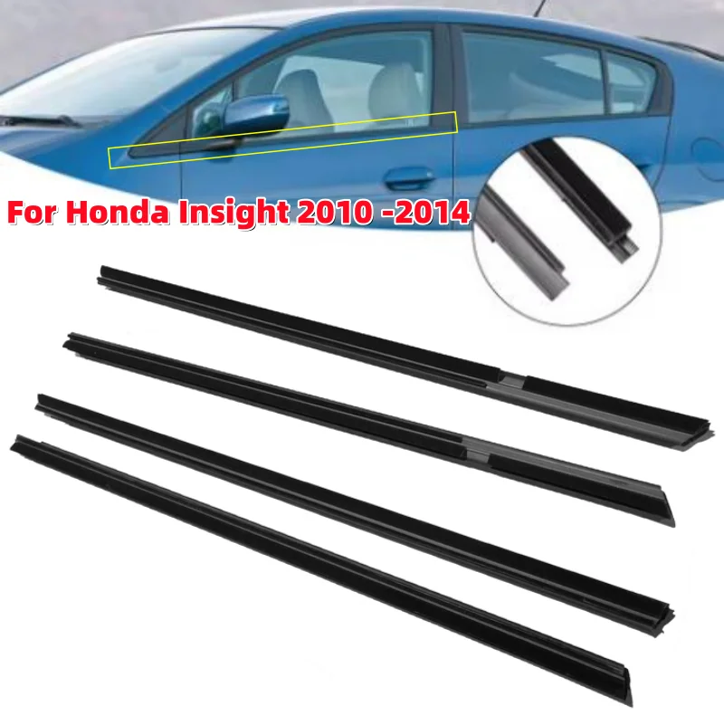 

4Pcs/set Car Door Window Glass Window Seal Moulding Trims for Honda Insight 2010-2014