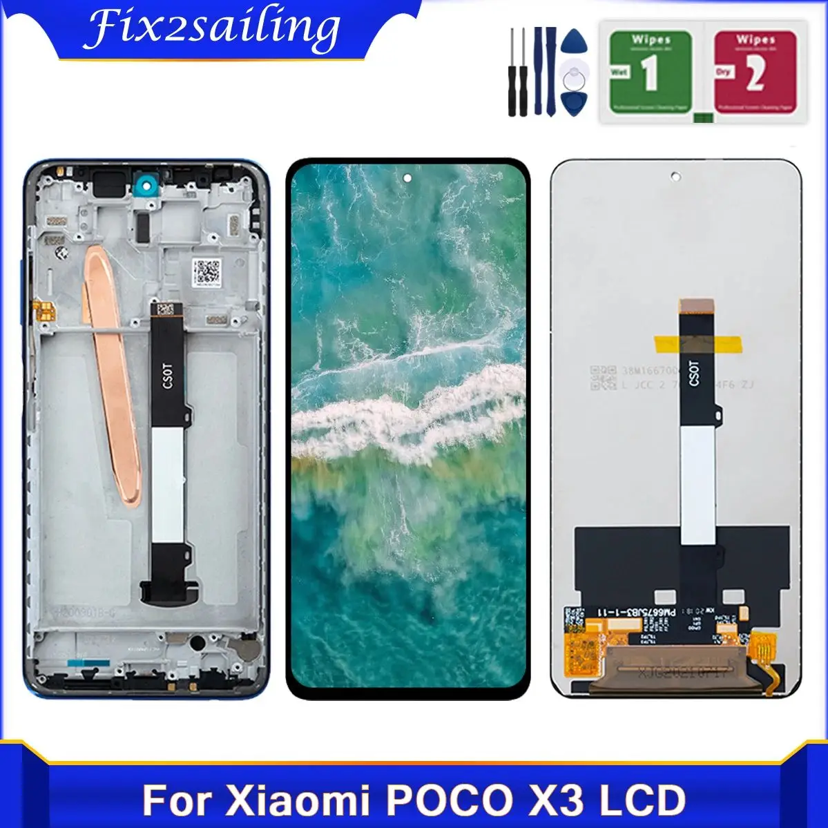 100%Test For Xiaomi POCO X3 LCD Display Touch Screen Digitizer Assembly For POCO X3 Pro NFC LCD M2102J20SG Display Replace Parts