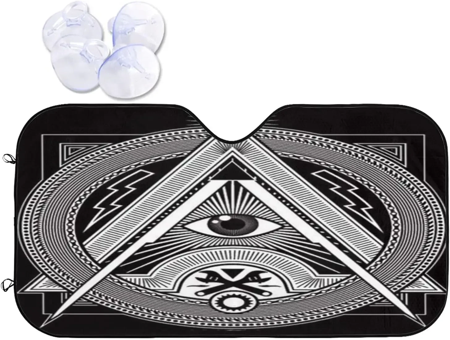 Masonic Symbol Windshield Car Sun Shade Front Window Sunshade for Most Sedans SUV Blocks Max Uv Rays Keep Your Vehicle Cool