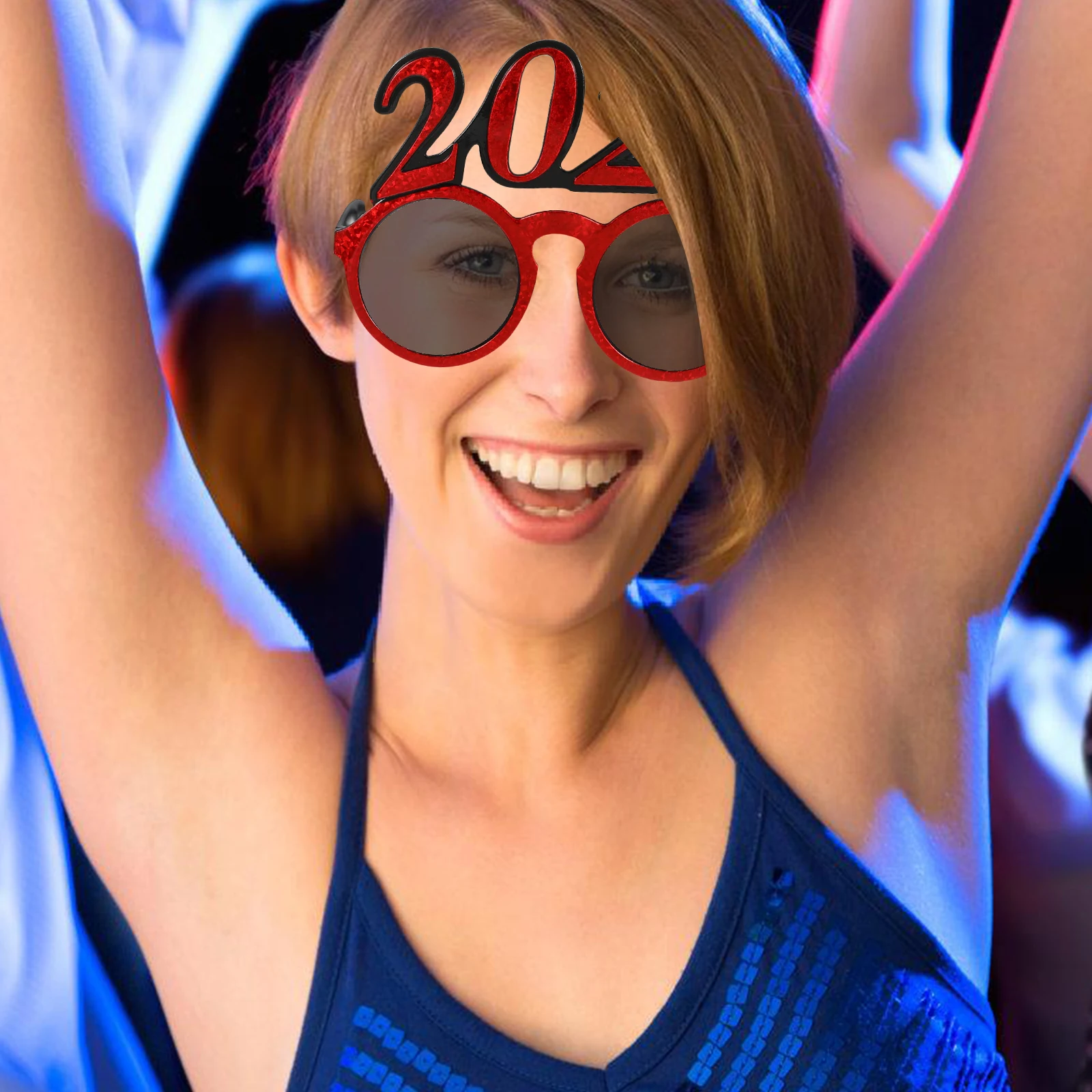 

2025 New Year 2025 Number Round Frame Glasses Party Photo Prop Supply Funny Eyewear Decor Party Props Sunglasses For Men Women
