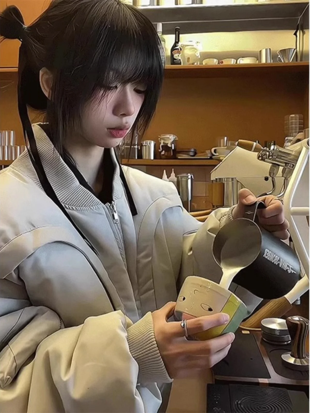 

Мужская хлопковая куртка-бомбер в стиле деконструированного дизайна, свободного кроя, универсальная, теплая, модная, в стиле Cleanfit, стандартной длины