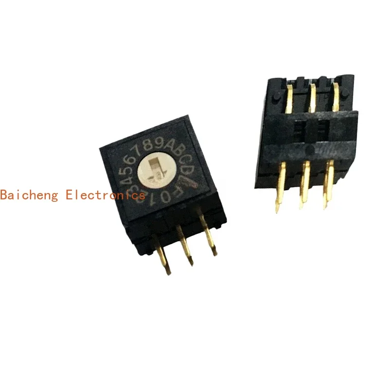 10PCS RV3A-16R encoder switch 0-F 16 digit digital dip pin position 3:3 side adjustment