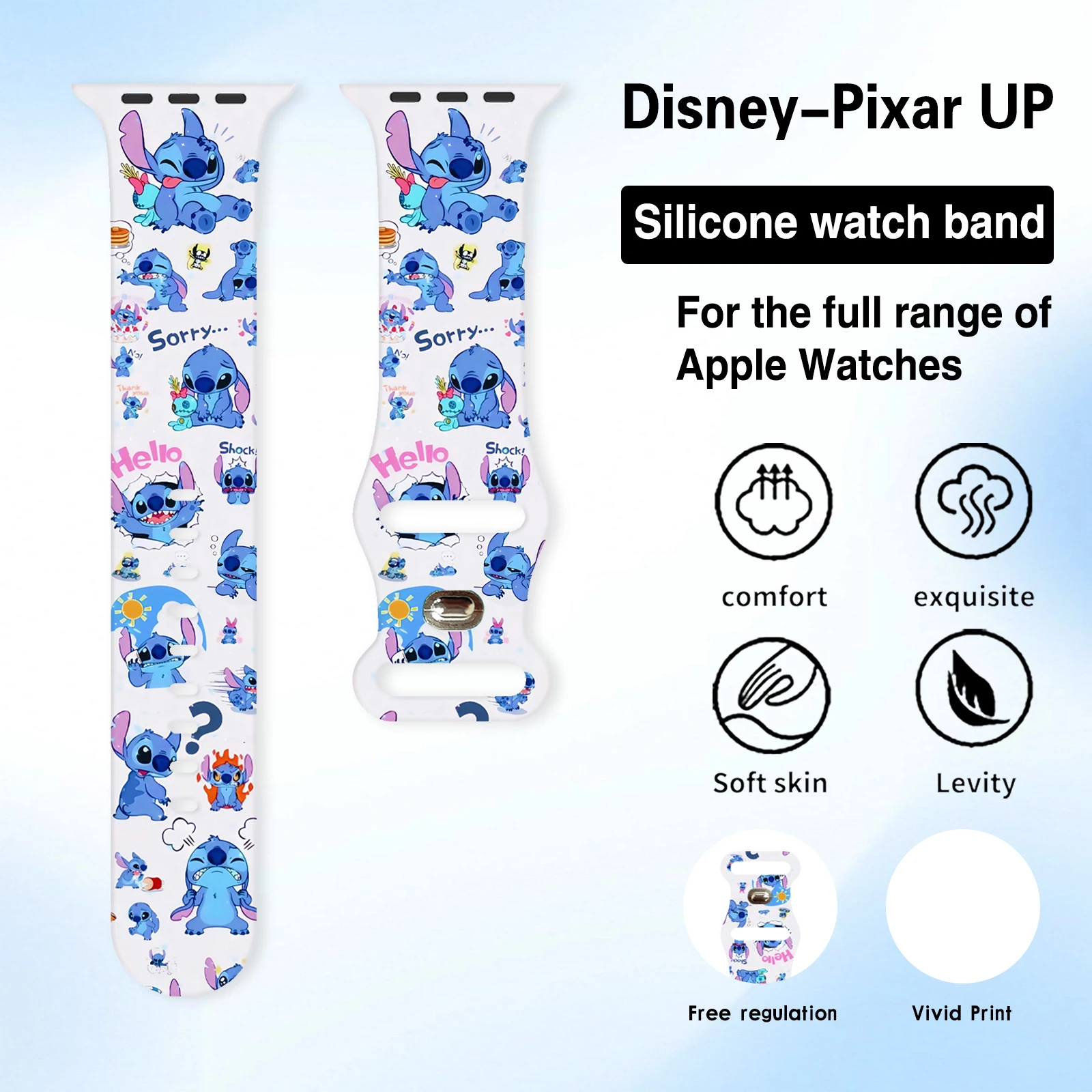 Disney Multiple Series Print Strap for iWatch 11 10 9 SE Silicone Band Replaceable Watchband for Apple Watch 46mm 44mm 42mm 41mm
