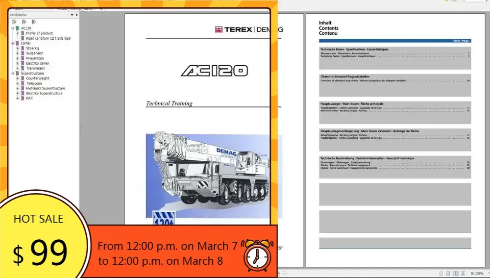 

Руководство по эксплуатации мобильного и гусеничного крана TruckEPC Terex Demag, руководство по эксплуатации и обслуживанию, руководство по обслуживанию DVD