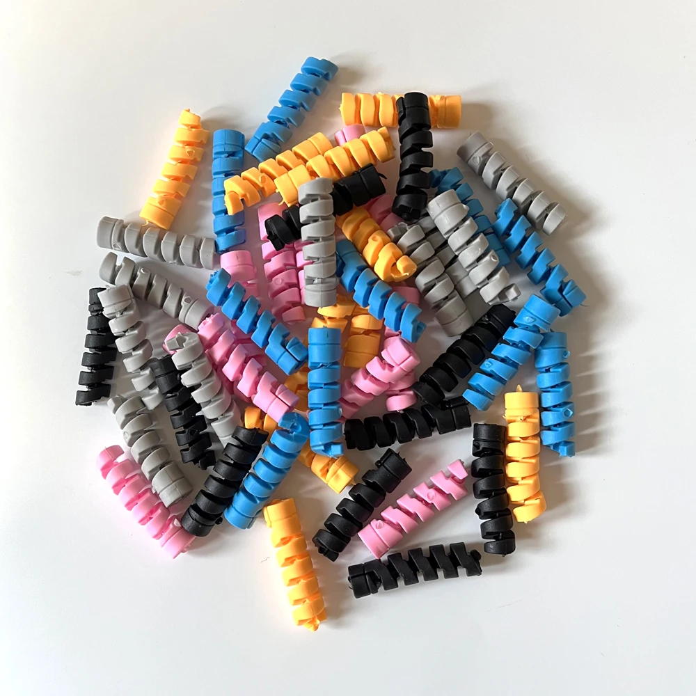 50Pcs Spiral Silicone Cable Wrap Protector Anti-break Data Cable Sleeve Mouse USB Charger Cable Winder Wholesale