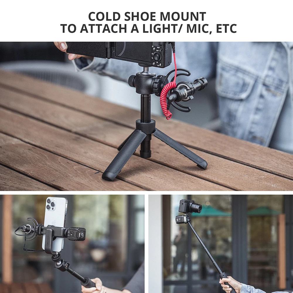 PGYTECH Mini Tripod for Camera Small Desk Tripod Portable Vlogging Tripod Extension Pole Selfie Stick for SLR DSLR Camera