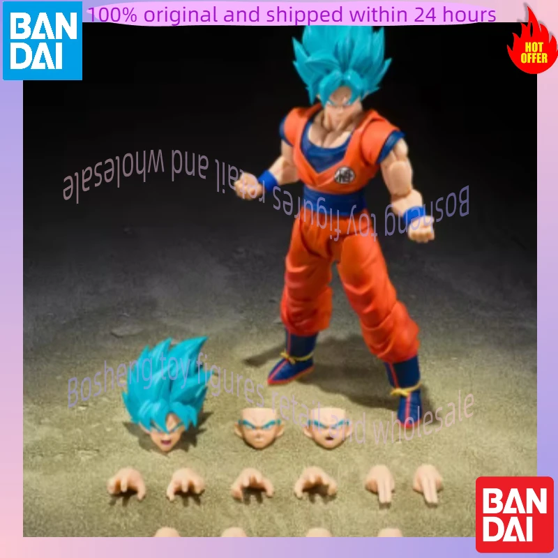 100% Original Bandai SHF Super Saiyan God Son GOKU Blue Sky Beyond The Limit of Blue Power Figure Collection Gift - view 5