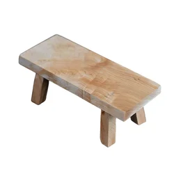 Small Bench Decoration Stool Shaped Wood Statue Crafts Holder Work Base Ornament