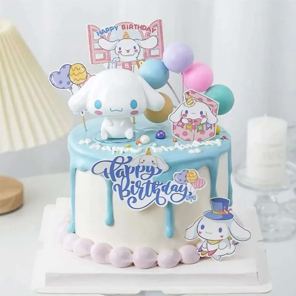 Hello Kitty Melodie Kuromi Sanrio Toys Cinnamoroll Anime Figuur Kawaii Cake Decoratieve Accessoires Schattige Kerst Kinderen Geschenken