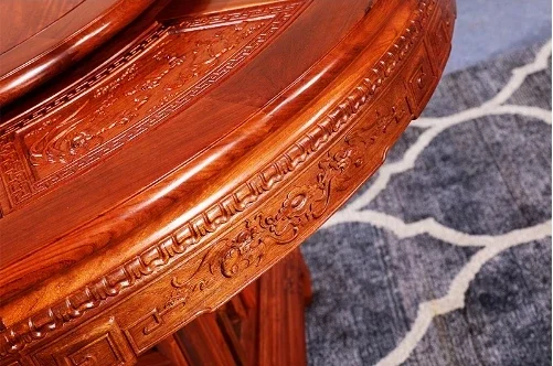 The product can be customized. Chinese furniture dining table chairs hedgehog red sandalwood