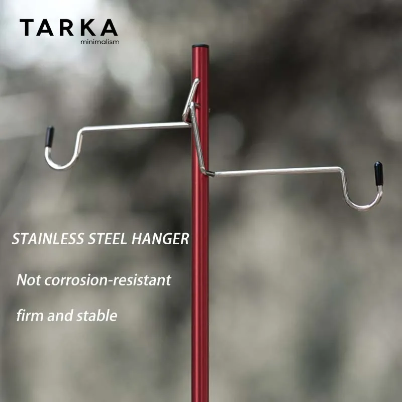 TARKA Outdoor Lantern Stand Camping Light Rack 2 Hooks, 1pcs Ultralight Tabletop Light Holder,portable Folding Lighting Brackets
