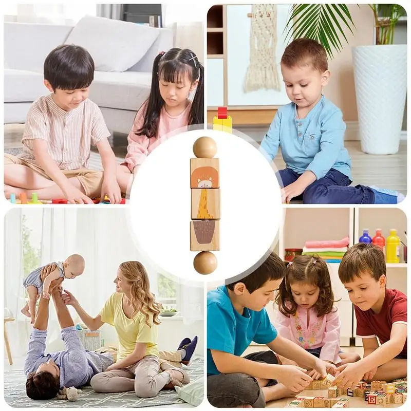 Sonaglio in legno Roller Phonics Games & Toys carino fatto a mano Eco Friendly durevole sonaglio in legno naturale massaggiagengive per cervello sensoriale