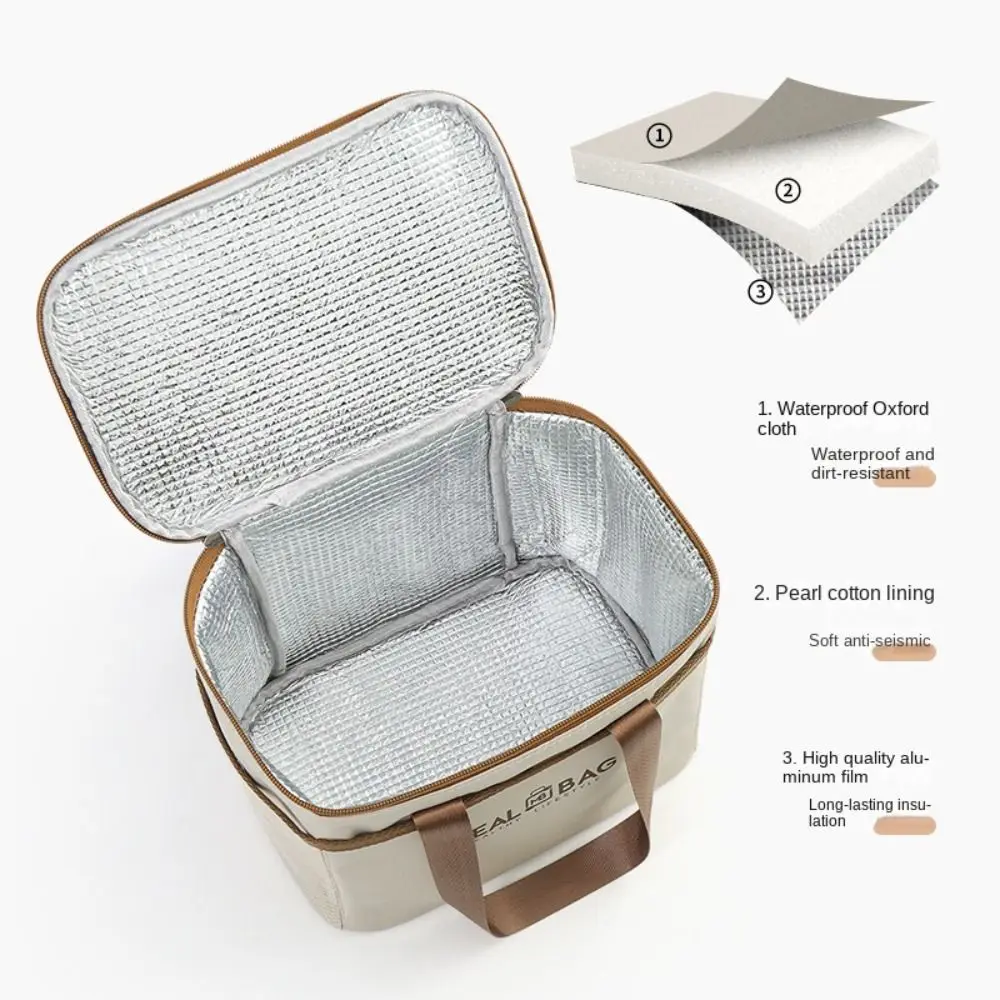 New Aluminum foil Lunch Box Storage Bag Oxford Thickened Food Thermal Bag Large Capacity Thermal Portable Ice Pack Picnic
