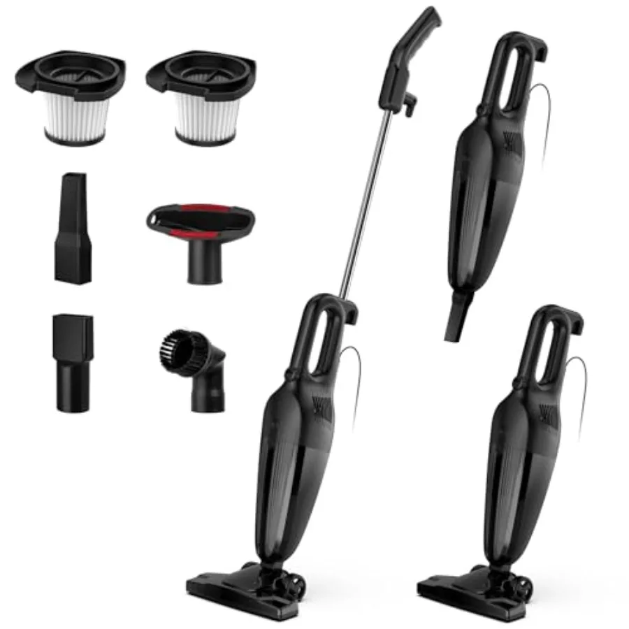 

Lightweight Corded Stick Vacuum, High Suction Bagless Small Vacuum Cleaner for Carpet Hardwood Floor Pet Hair, Portable Handhel