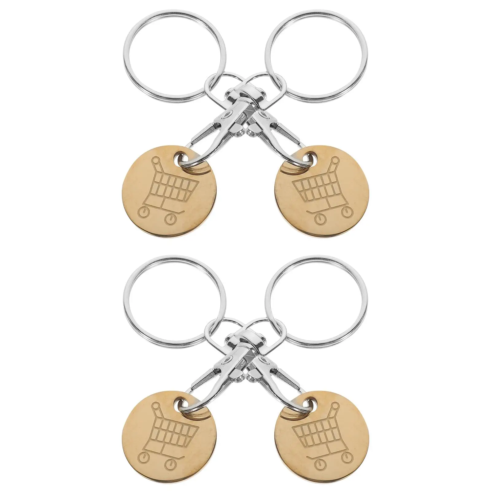 Shopping Cart Pendants Trolley Token Key Rings Chain Decoration Tokens Keyring Remover