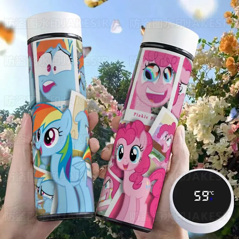 My Little Pony cartoon peripheral smart student thermos cup with high appearance and temperature display 304 stainless steel cup