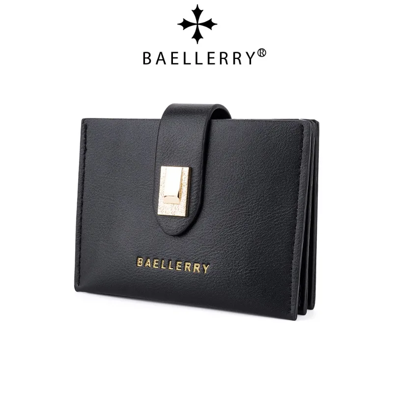 

Baellerry Luxury Women's Short Wallet Soft PU Leather Card Holder with Hasp Multi-Slot Fashion Buckle Wallet