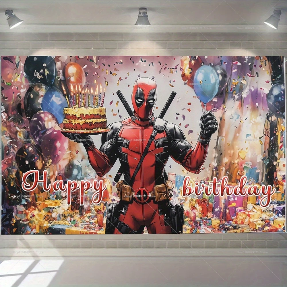 1pc Deadpool Party Backdrop Children Birthday Decoration Vinyl Photography Backdrop Baby Shower Photo Shoot Banner Props