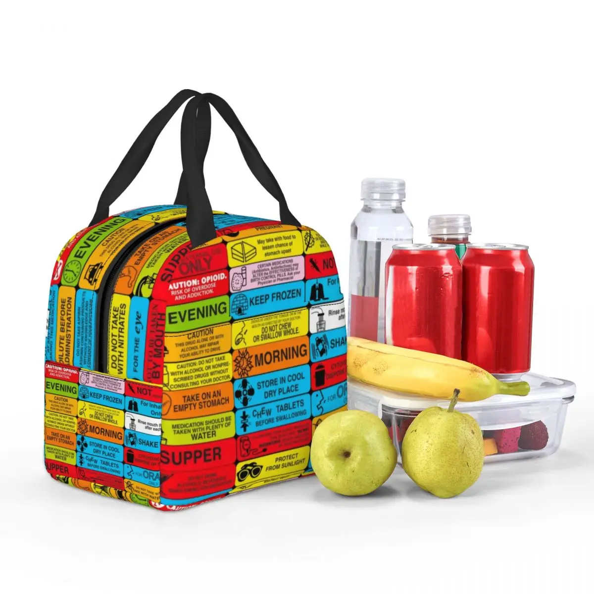 ملصقات تحذيرية طبية حقيبة غداء معزولة حراريًا للنساء والأطباء والممرضات والأدوية صندوق طعام لتخزين الغداء قابل لإعادة الاستخدام #6