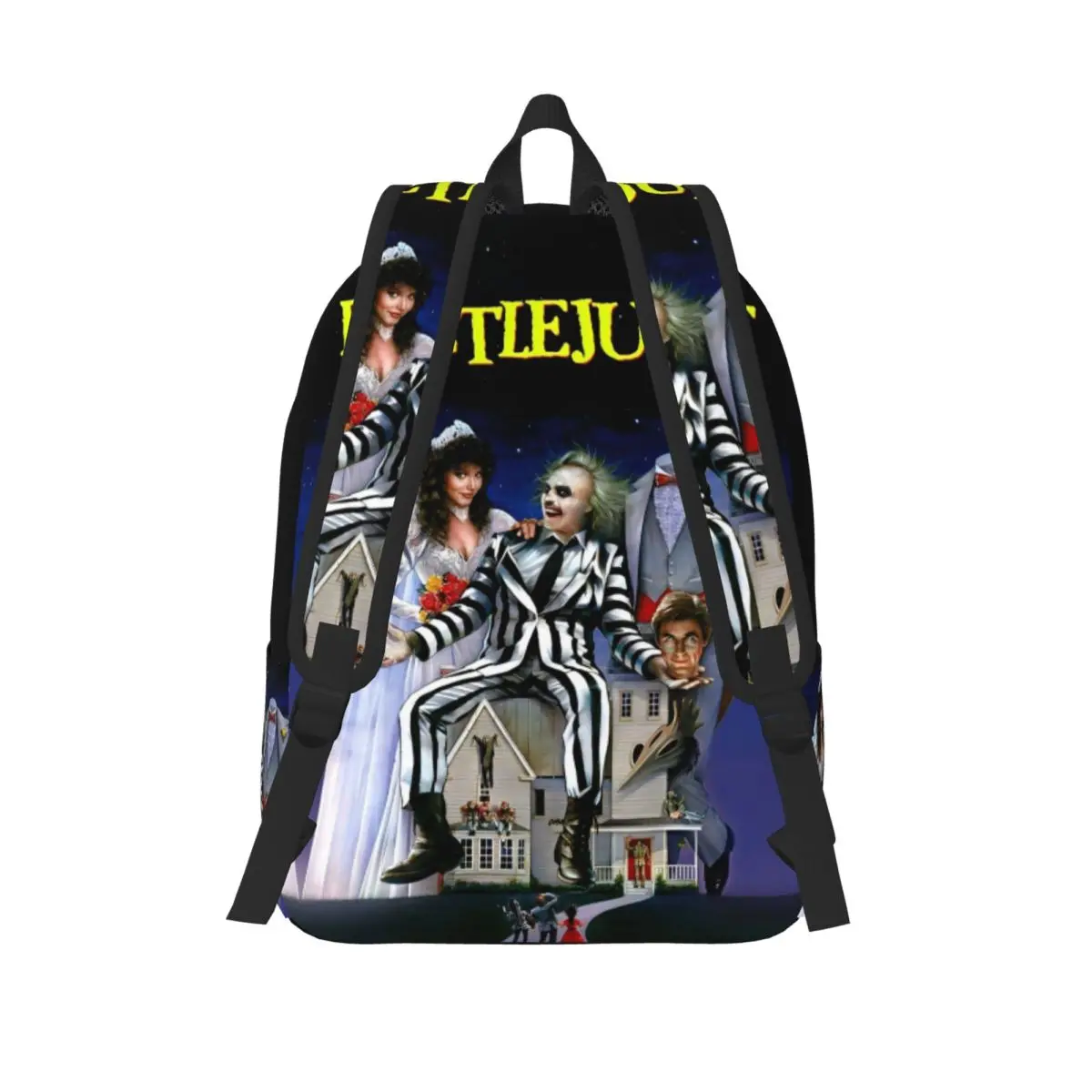 B-Beetlejuice Spooky Movie Backpack Men Women Teenage High School Work Daypack Halloween Horror Laptop Computer Shoulder Bag