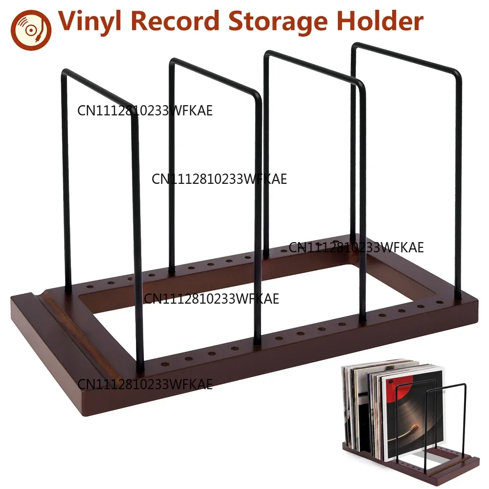 Vinyl Record Storage Holder Wooden Desktop Book Storage Rack LP Storage Stand Holds 50-75 Record Ideal for Tabletop Decoration