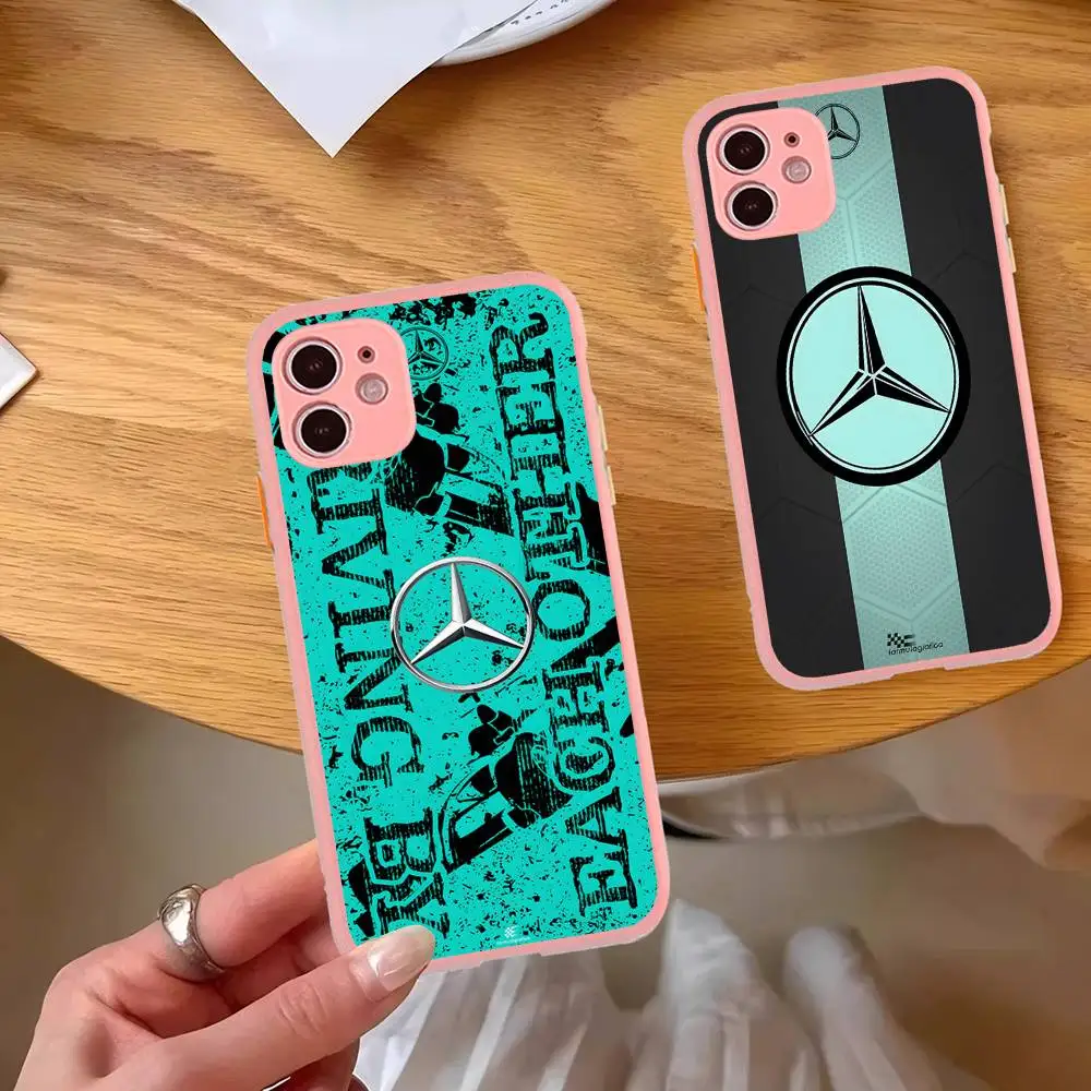 Car M-Mercedes-Ben-z-Backs Phone Case For IPhone 11 12 13 14 15 16 Pro Plus X XS MAX Matte Bumper Shockproof Cover view 3