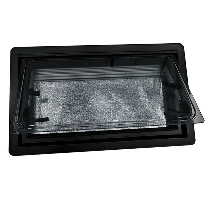 RV Caravan Windows Factory 500x300mm Right Angle Double Glazed Acrylic Push-out Venting Camper Trailer Windows With Black Hinge