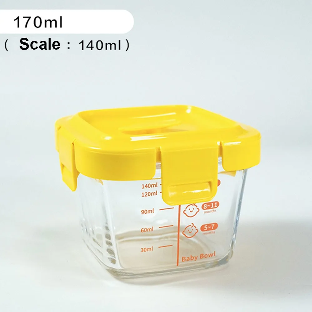 

Simple 170ml Food Storage Box Glass Frozen Baby Food Glass Cup Microwave Safe Baby Food Storage Jar Little Ones