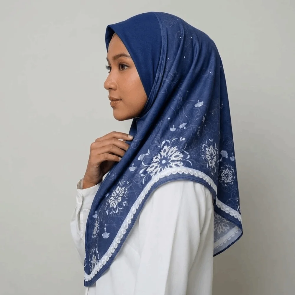 

Breathable Eid Al-Fitr Long Floral Turban Cotton Adjustable Printed Arab Lady Headscarf Versatile Multiple Colors