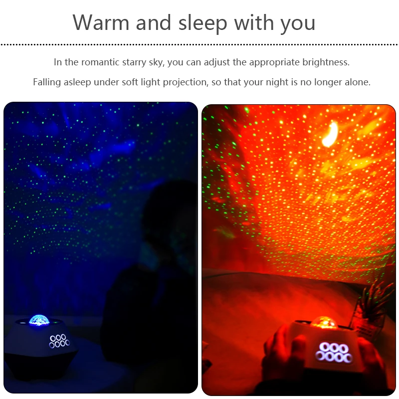 Baby Star Projector Night Light, Kids Comfort Sleeping Design Bedroom, Bluetooth Projection Light