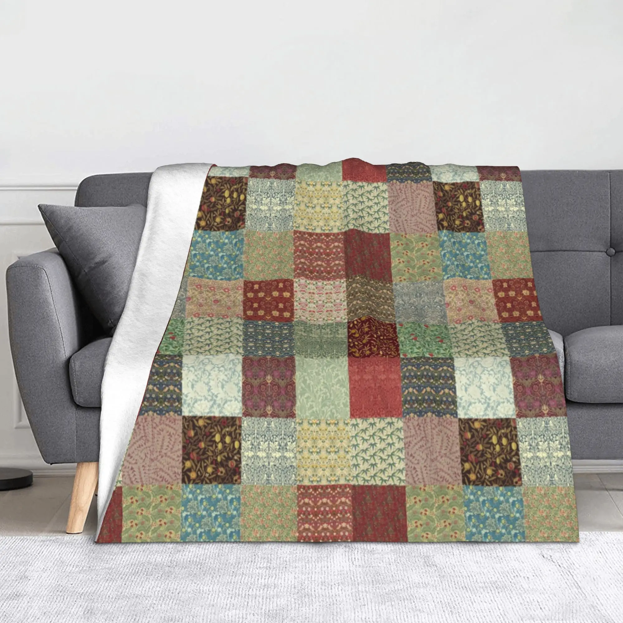 

William Morris Pattern Collection Flannel Blanket vintage victorian Funny Throw Blankets Bedding Lounge 125*100cm Lightweight